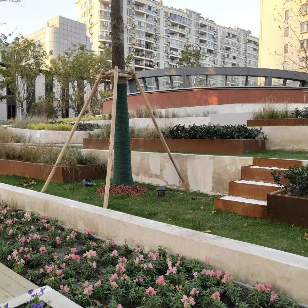 西城锈钢板花园围边